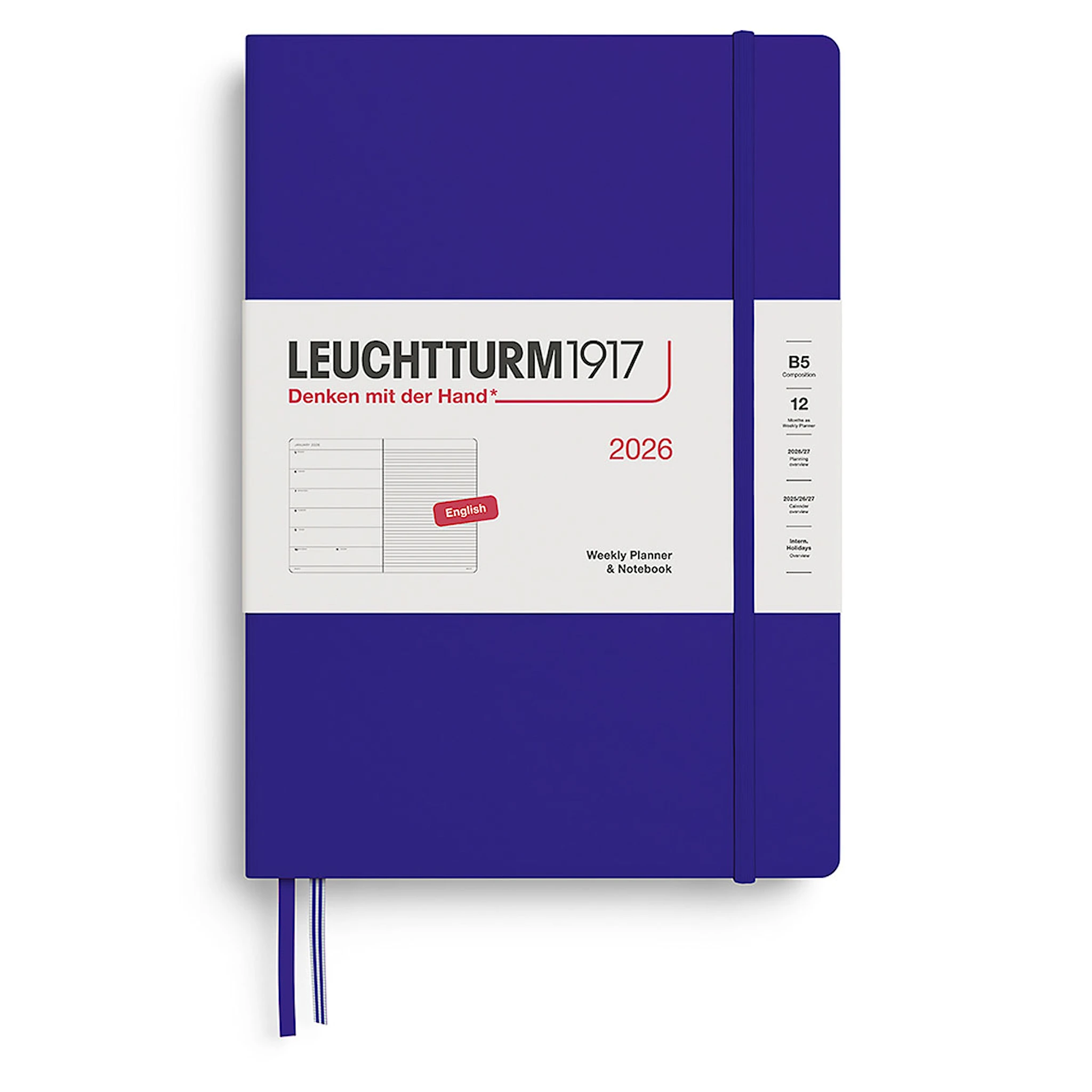 Tuotekuva ille Weekly Planner & Notebook 2026 B5 Ink Leuchtturm1917