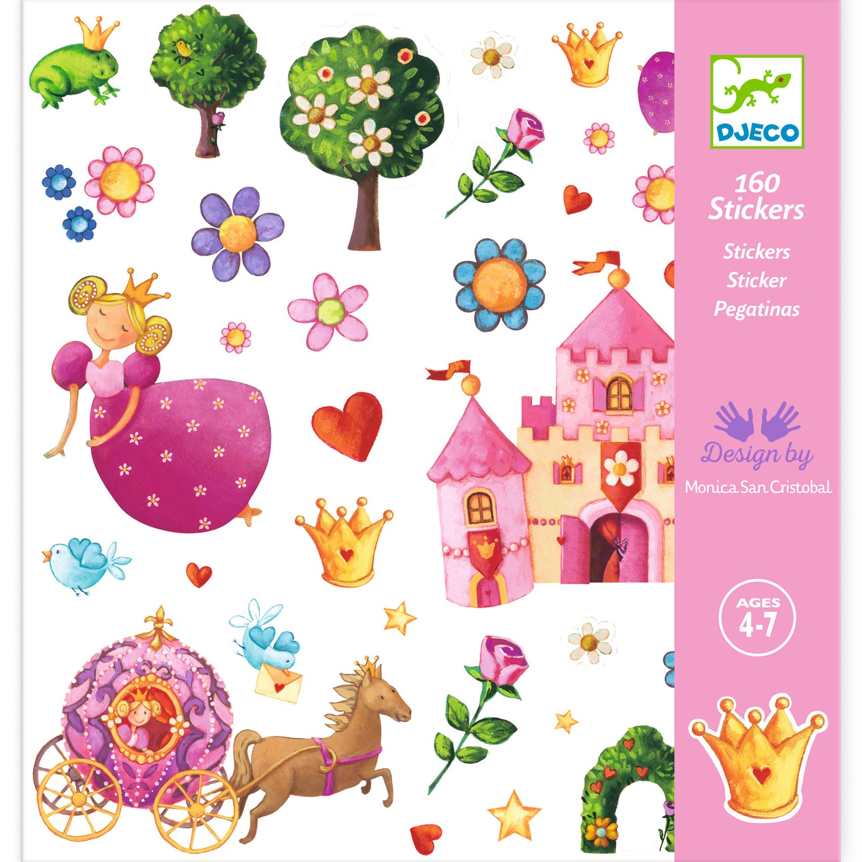 Klistermärken Sagoprinsessor 160-pack Djeco