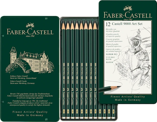 Blyertspennor Castell 9000 Set/8B-2H Faber-Castell