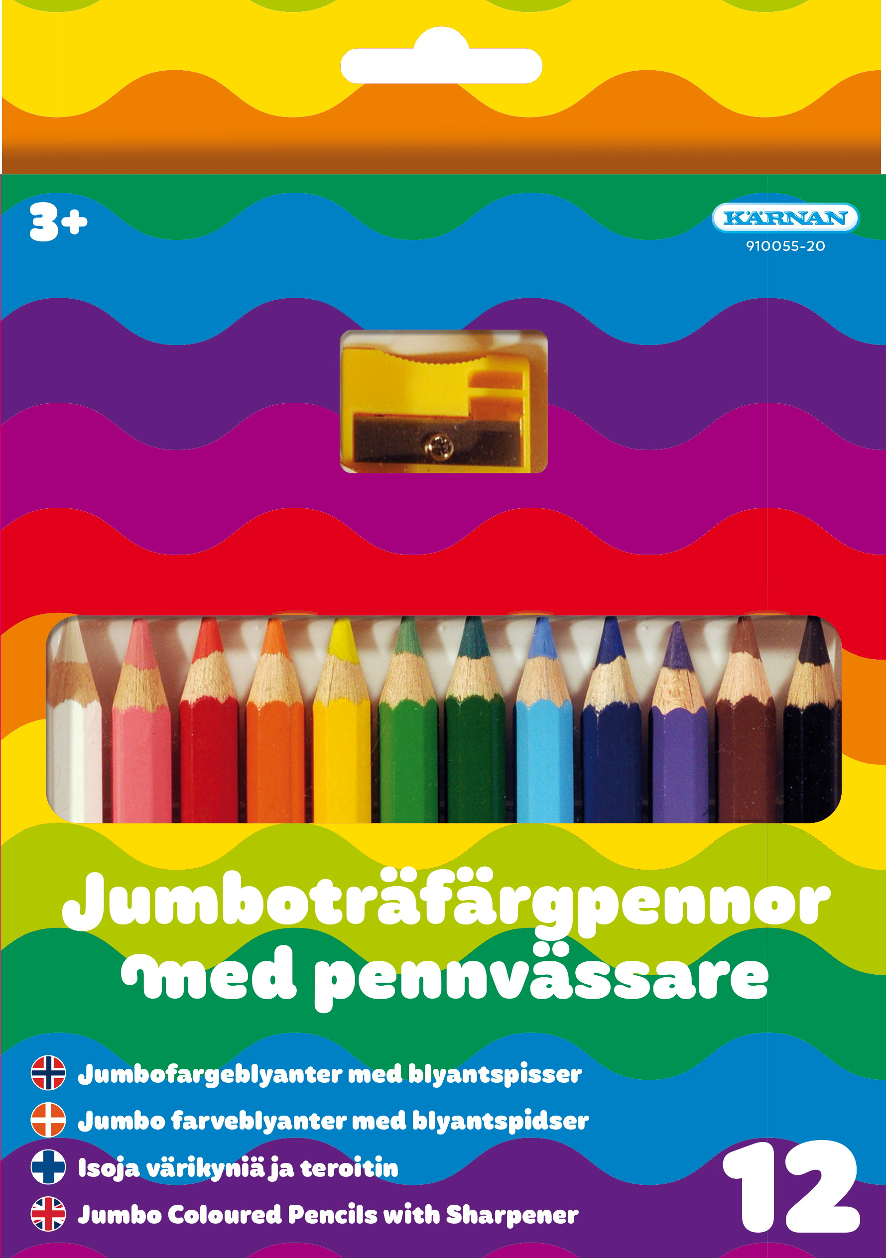 Färgpennor 1/2-Jumbo 12-p, Kärnan