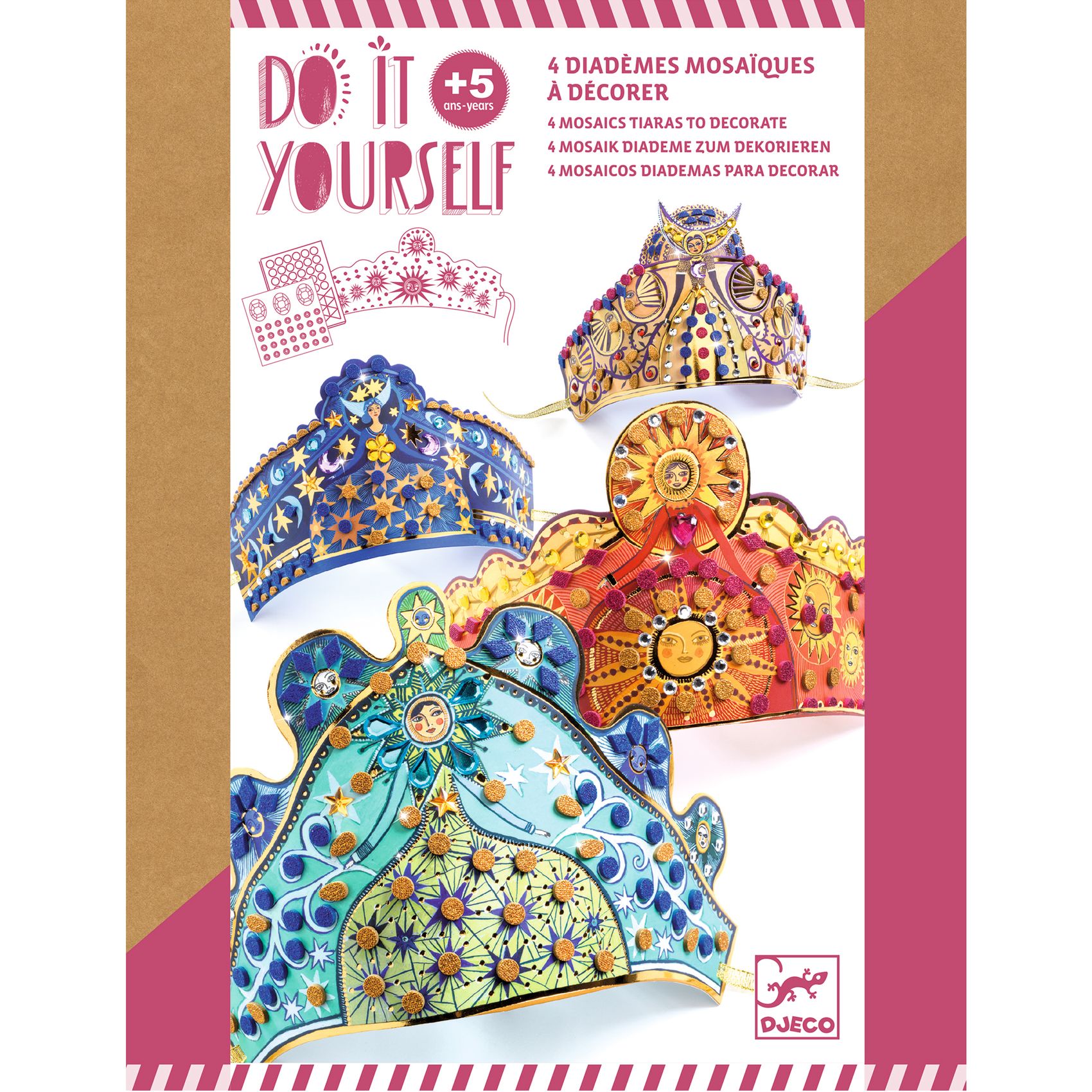 DIY-Kit Diadem med Glitter-Mosaik och Stenar Djeco