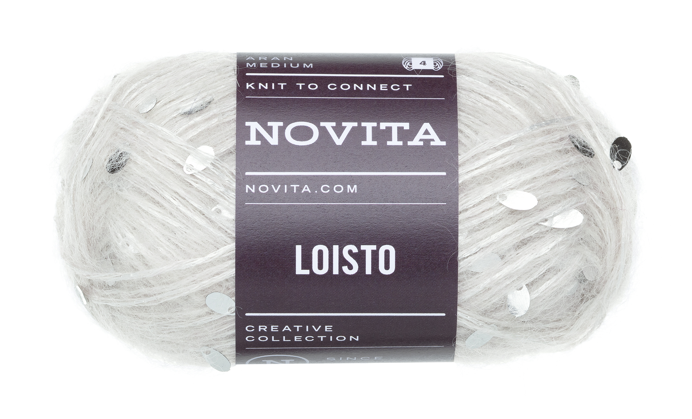 Loisto Paljettilanka 50g Novita (Stjärna, lumous + 3 muuta väriä