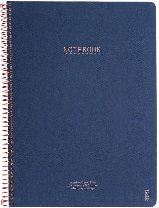 Anteckningsbok A4 Premium Navy KOZO