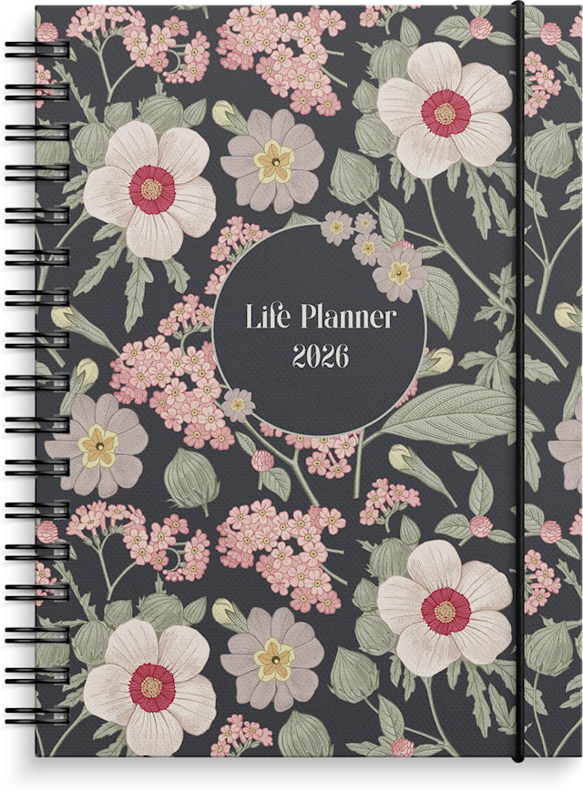 Produktbilde 1 for Ukekalender Life Planner 2026 A6 Floral Burde