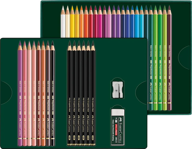 Lahjasetti Polychromos & Pitt Graphite Matt Small 32 osaa Faber Castell