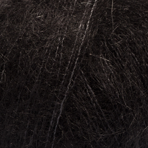Kid- Silk Uni Color Garn Mohair Silke 25 g svart 02 Drops