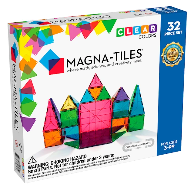 Magna-Tiles Clear Colours 32 bitar