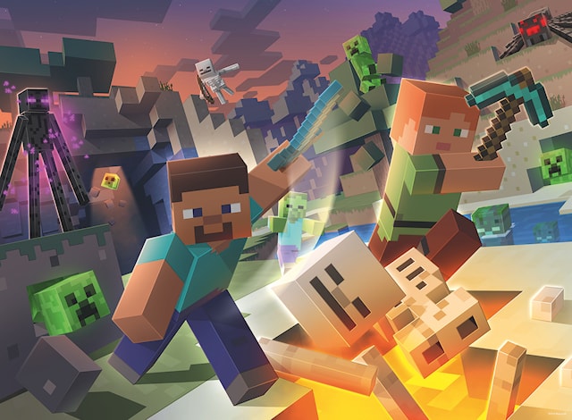 Produktbild 3 för Minecraft Monster Pussel 100 bitar Ravensburger
