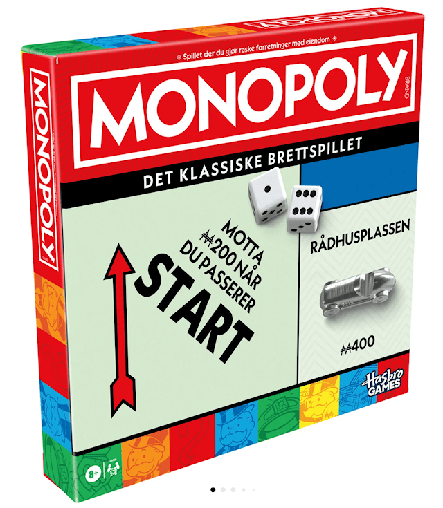 Produktbild 1 för Monopoly Classic Refresh 90th Year Edition (NO)