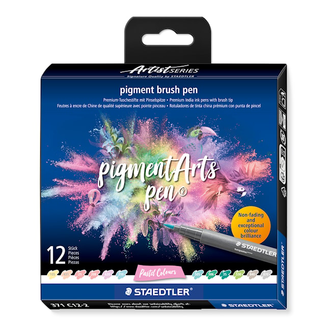 Produktbilde 1 for Brush Pen Pigment Pastell 12-pack Staedtler