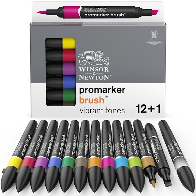 Tuotekuva 4 - BrushMarker 12 Vibrant (12 voimakasta väriä) Winsor & Newton
