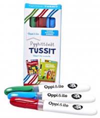 Pyyhittävät tussit - vihreä, punainen, sininen