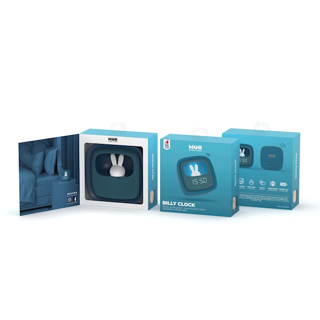 Produktbilde 5 for MOB Vekkeklokke med Nattlampe Billy Dark Blue