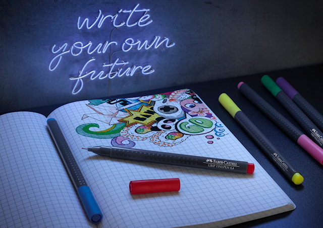 Produktbilde 2 for Grip Finepen 0.4 mm 10 pakning Faber-Castell