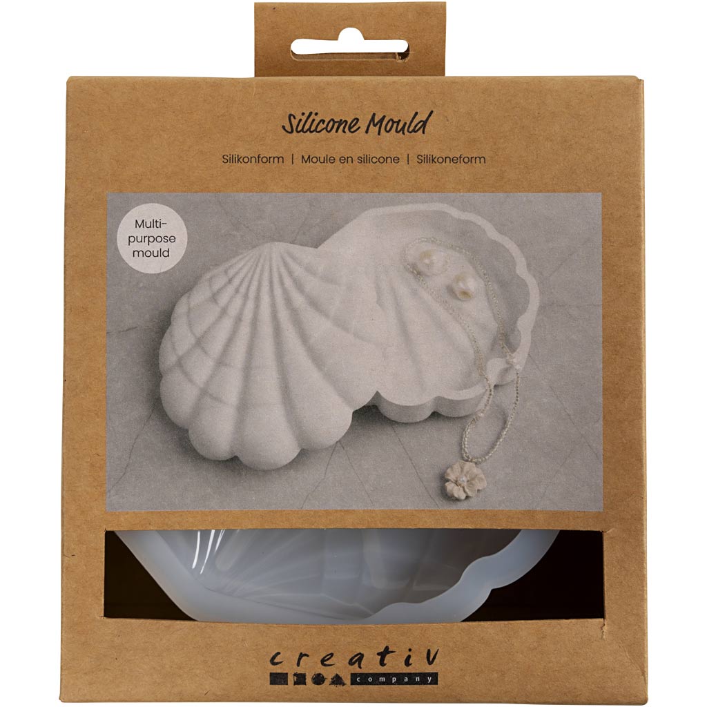 Silikonform, Mussla, H: 3 cm, L: 13,2 cm, B: 13,3 cm, 1 st.