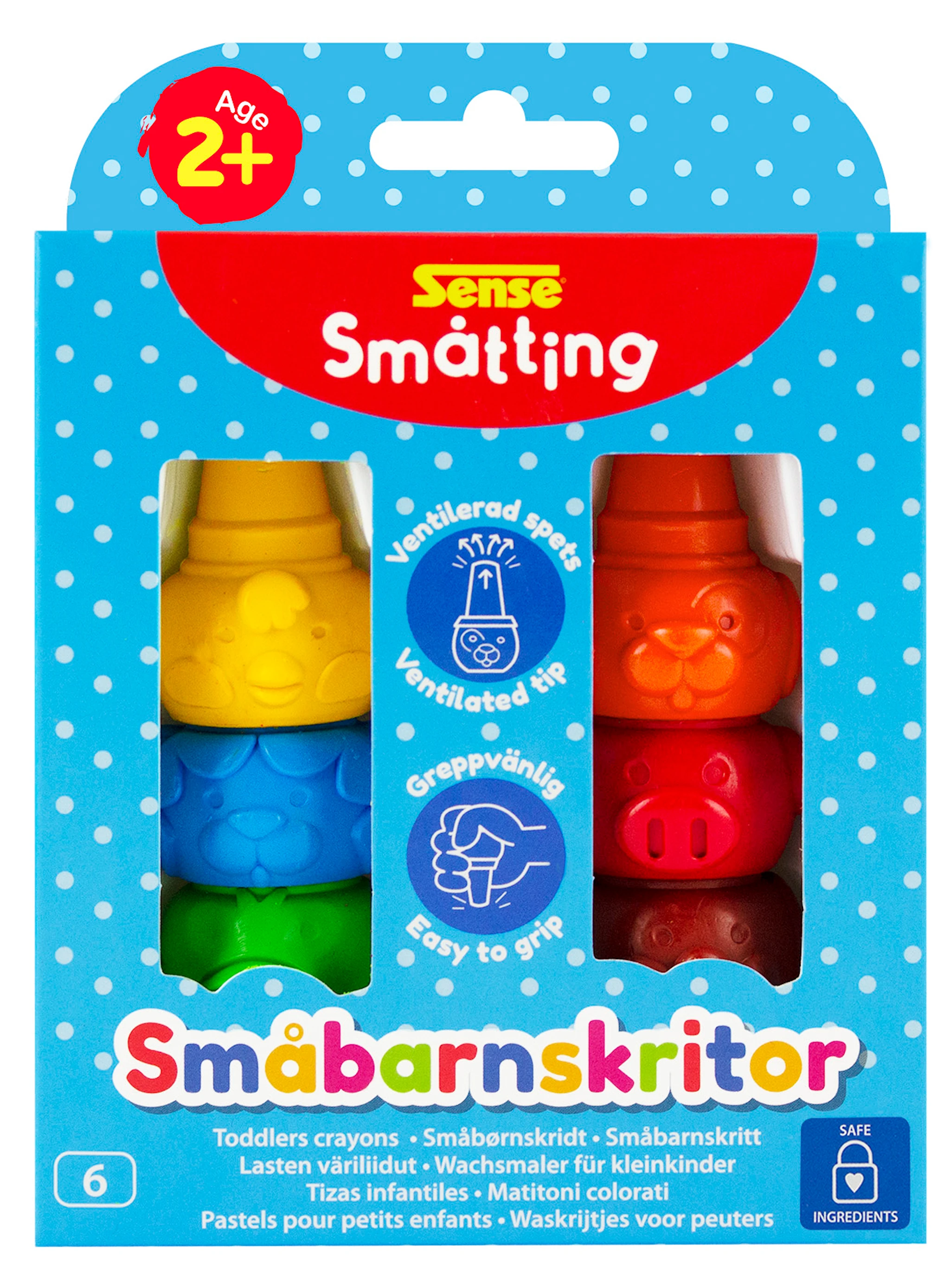 Produktbilde for Fargestifter for de minste Småtting 6 stk. Sense