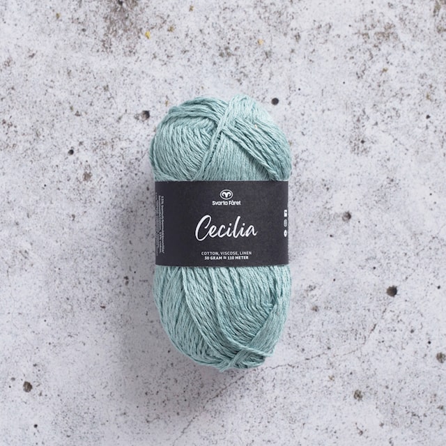 Cecilia Lanka Pellava- ja Puuvillasekoite 50 g Aqua Svarta Fåret