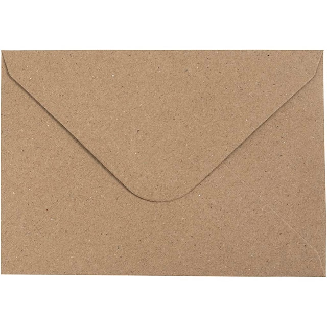 Tuotekuva 1 - Kierrätetty kirjekuori, kirjekuoren koko 11,5x16 cm, 120 g, luonnonrusk., 50 kpl/ 1 pkt