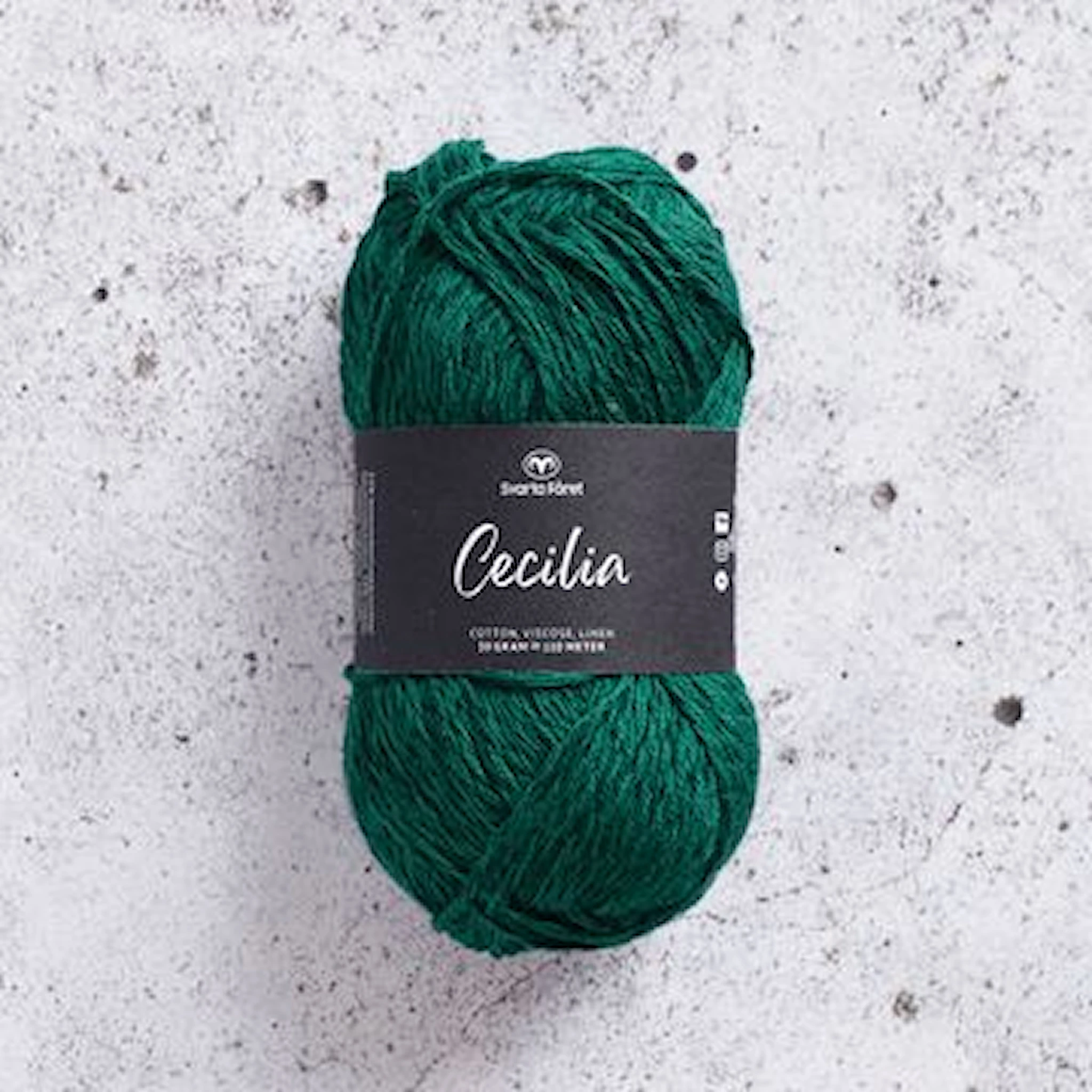 Produktbild för Cecilia Garn Lin- och bomullsmix 50 g Svarta Fåret