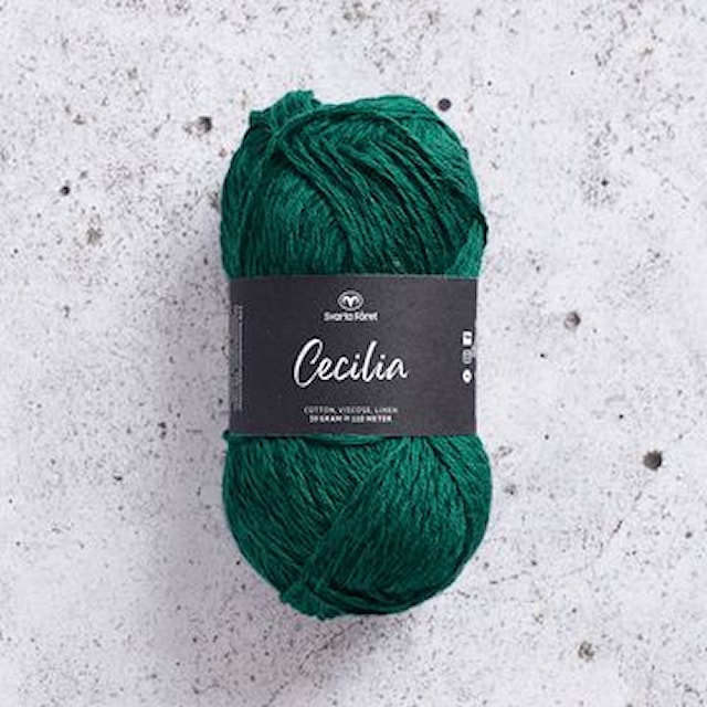 Cecilia Garn Pellava- ja Puuvillasekoite 50 g Spinach Noir 286 Svarta Fåret