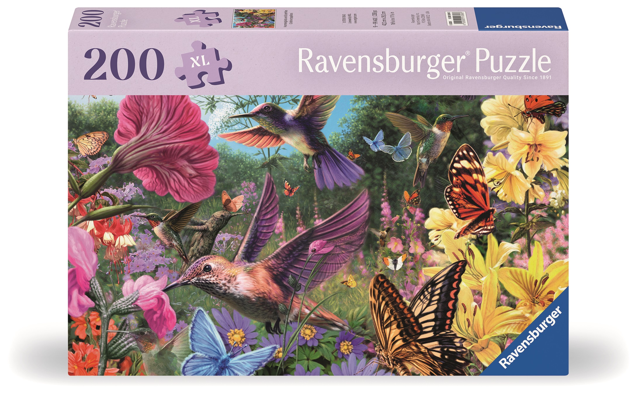 Pussel Hummingbirds & Butterflies 200 bitsr XL, Ravensburger