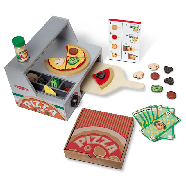 Tuotekuva 1 - Melissa & Doug Top & Bake -pizzatiskileikkisetti, 41 osaa