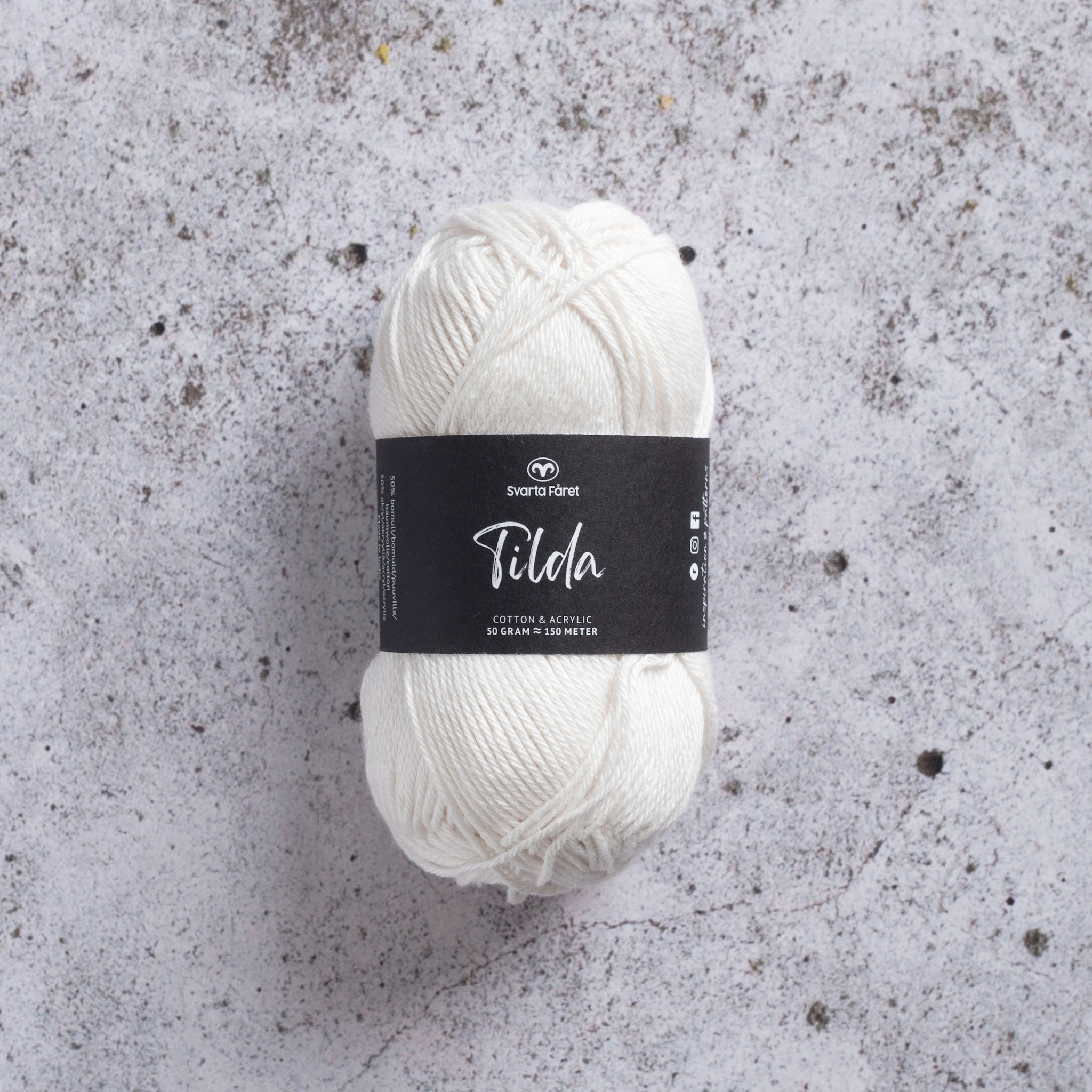 Produktbild för Tilda Garn Bomullsmix 50 g Svarta Fåret