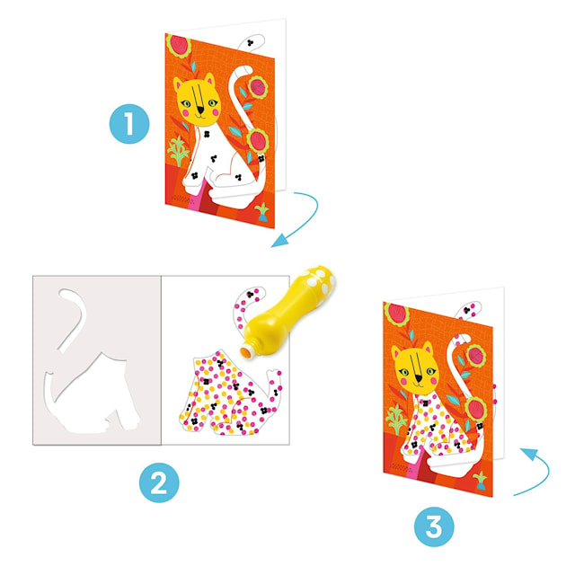 Produktbild 3 för DIY-Kit 4 bilder 8 ark 4 Greppvänliga Tuschpennor Djeco