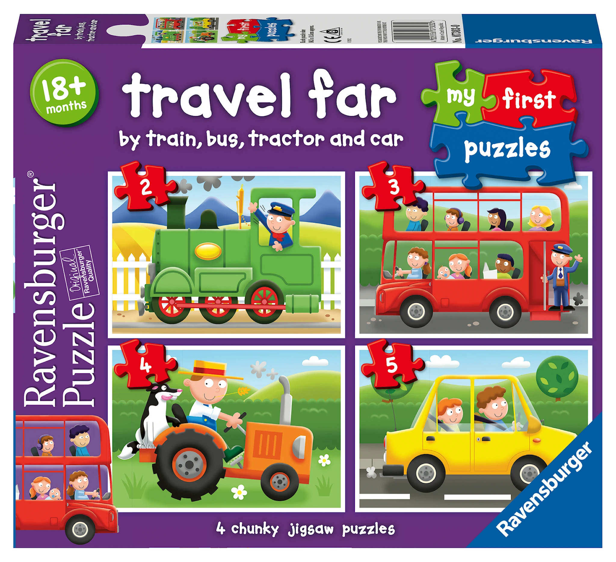 Produktbild för Pussel Travel Far My First Puzzle 2/3/4/5 bitar, Ravensburger