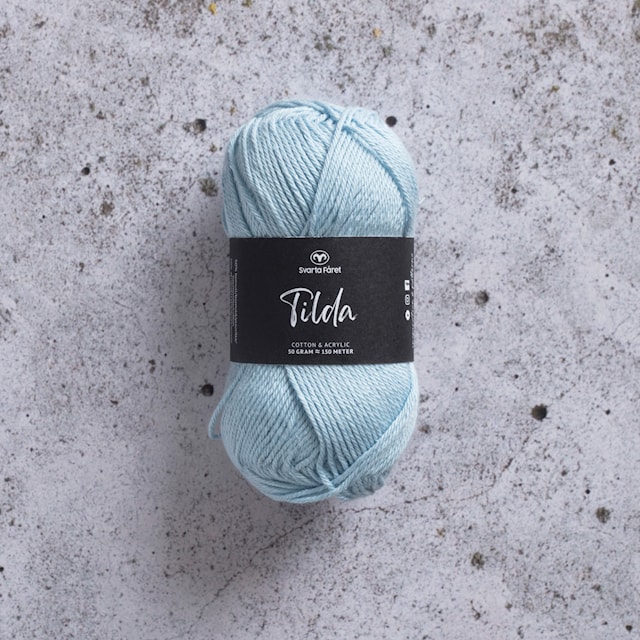 Tilda Garn Bomullsmiks 50 g babyblå 572 Svarta Fåret