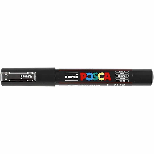Posca Marker, musta, nro PC-1M, paksuus 0,7 mm, 1 kpl
