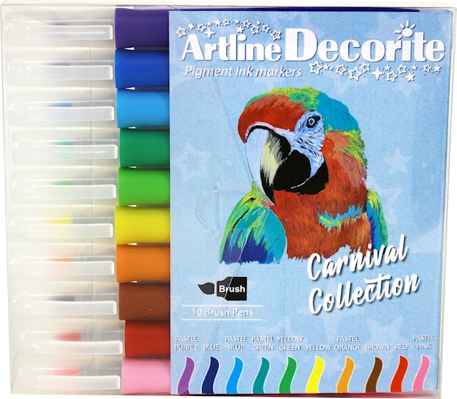 Produktbild 3 för Märkpenna Artline Decorite Pensel Carnival 10-pack