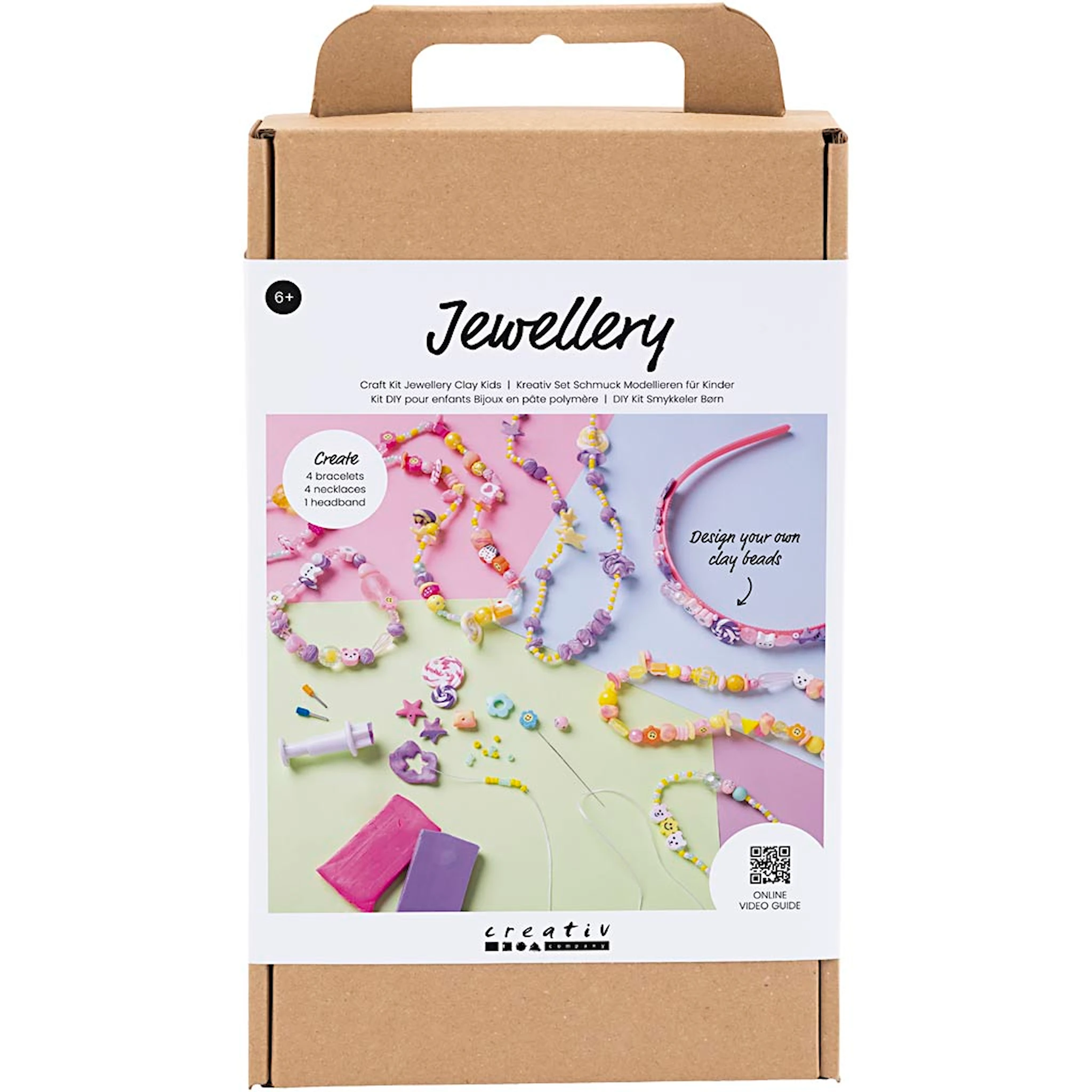 Produktbilde for DIY Kit Smykker Barn, ass. farger, 1 pk.