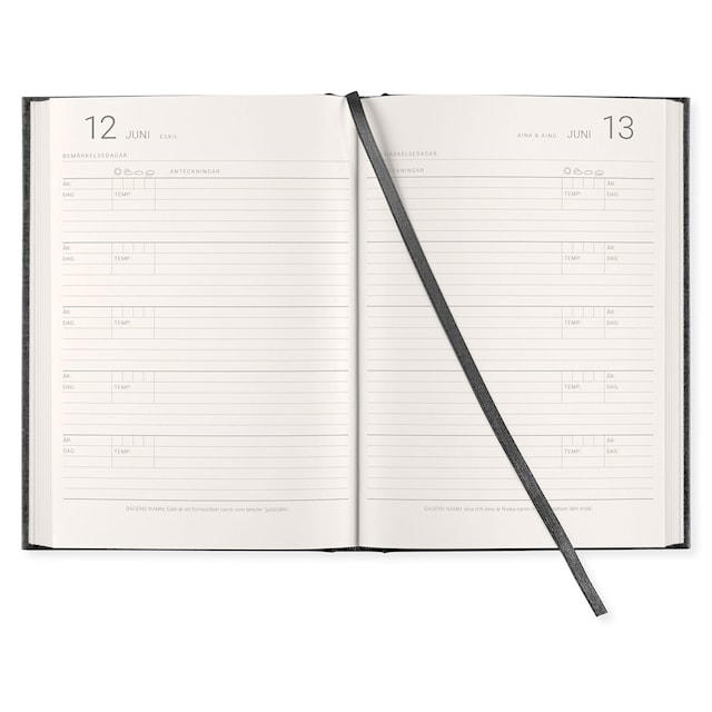 Produktbild 2 för 5-Års Dagbok A5 Transparent Black Paperstyle