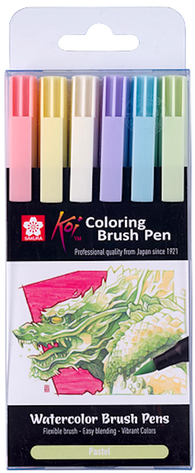 Sakura Koi Colouring Brush Pen Pastelli 6-setti