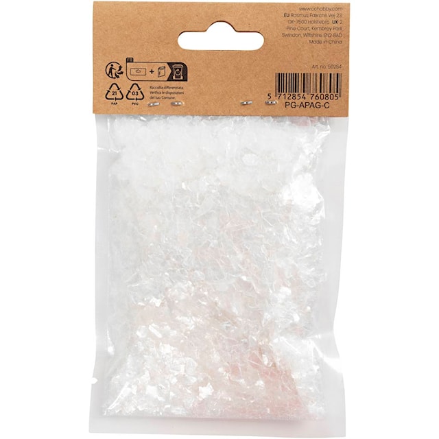 Produktbilde 3 for Kunstsnø, hvit glitter, 50 g/ 1 pose