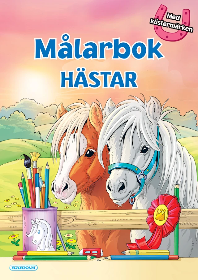Målarbok Hästar med klistermärken Kärnan