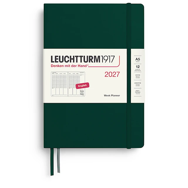 Week PLANNER 2027 A5 Hard Forest Green Leuchtturm1917