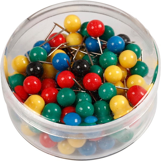 Produktbild 3 för Kartnålar mixade färger 17 mm 100-pack