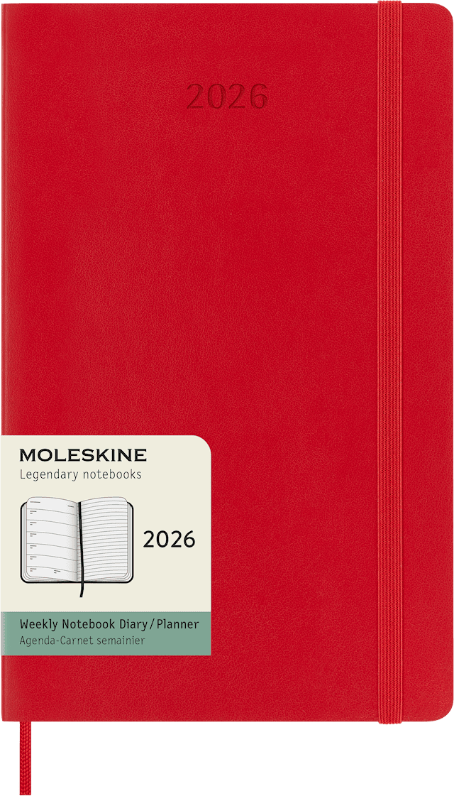 Tuotekuva 1 - Kalenteri 2026 Classic Soft 12M Week Note Large Punainen Moleskine
