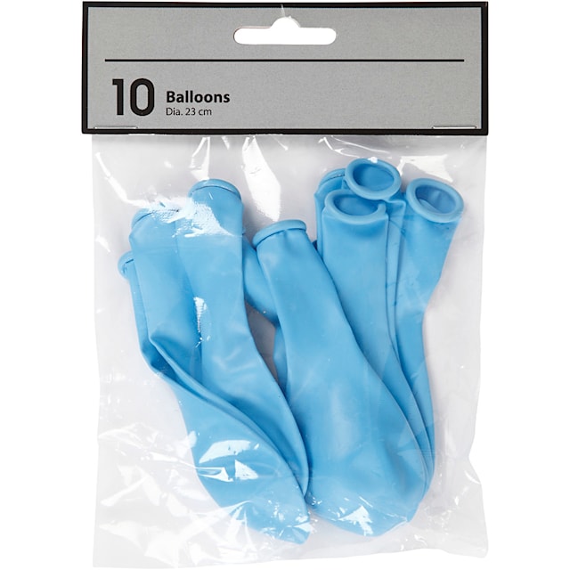 Tuotekuva 2 - Ilmapallot, pyöreät, halk. 23 cm, vaaleansininen, 10 kpl/ 1 pkt