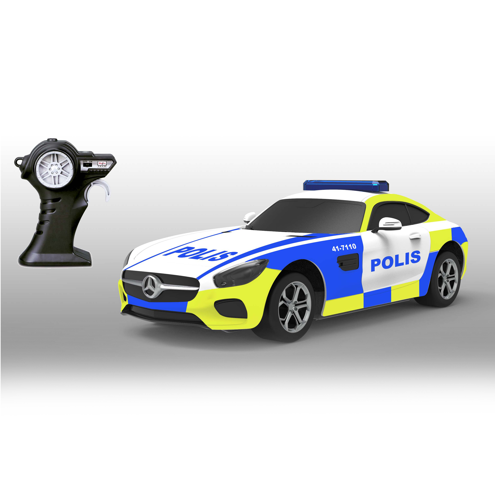 Mercedes-Amg Gt Polisbil Svensk 2,4Ghz Radiostyd Bil 1:24 Bburago