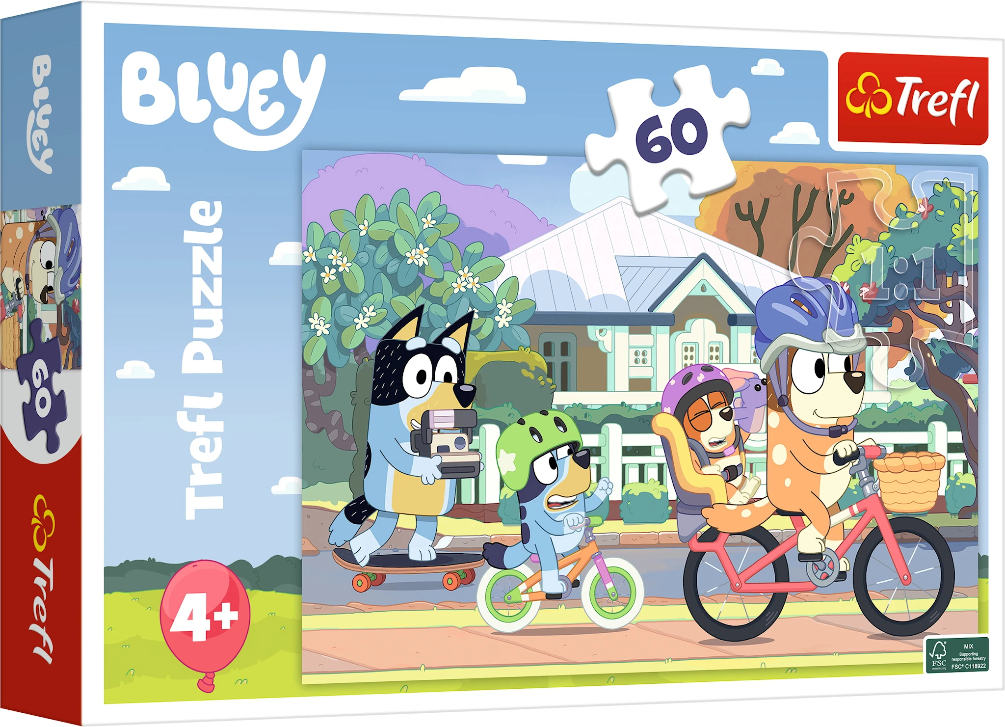 Produktbild för Pussel Happy Bluey 60 bitar, Trefl