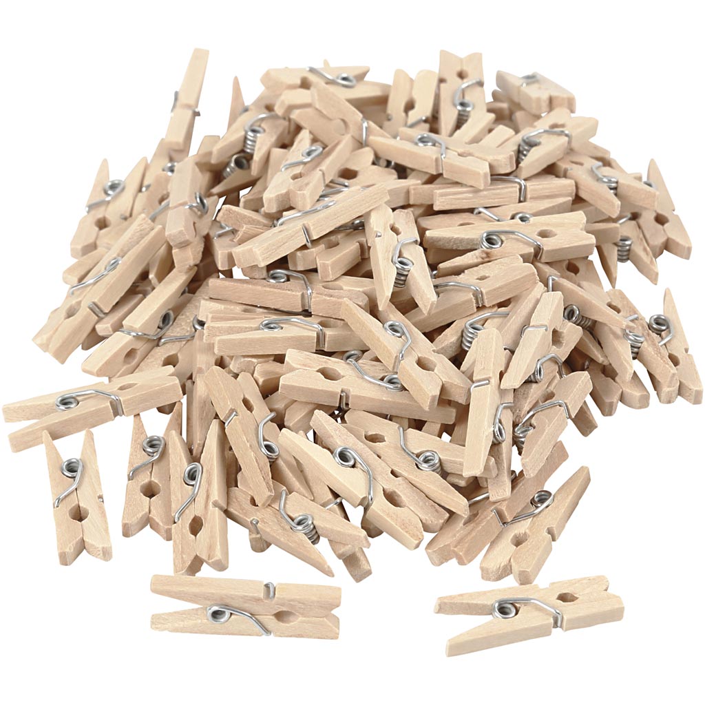 Klädnypor Mini i Björk 2,5 cm 100-pack