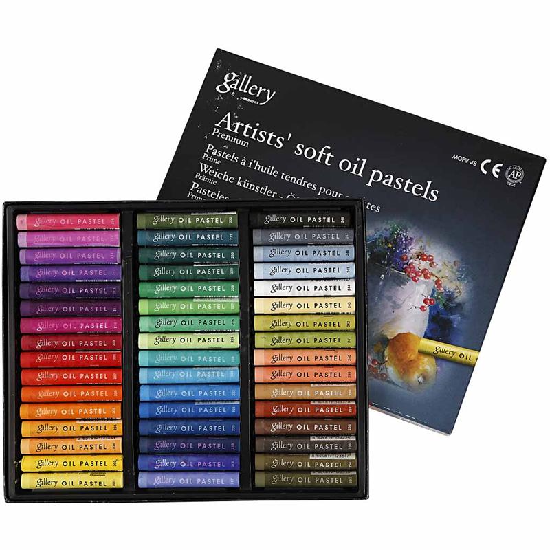 Gallery Oljepastellkritor Premium 7 cm dia 10 mm 48-pack