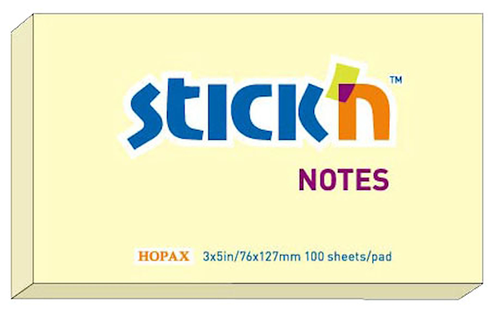 Produktbild för Notisblock Gul 76x127 mm Stick'n