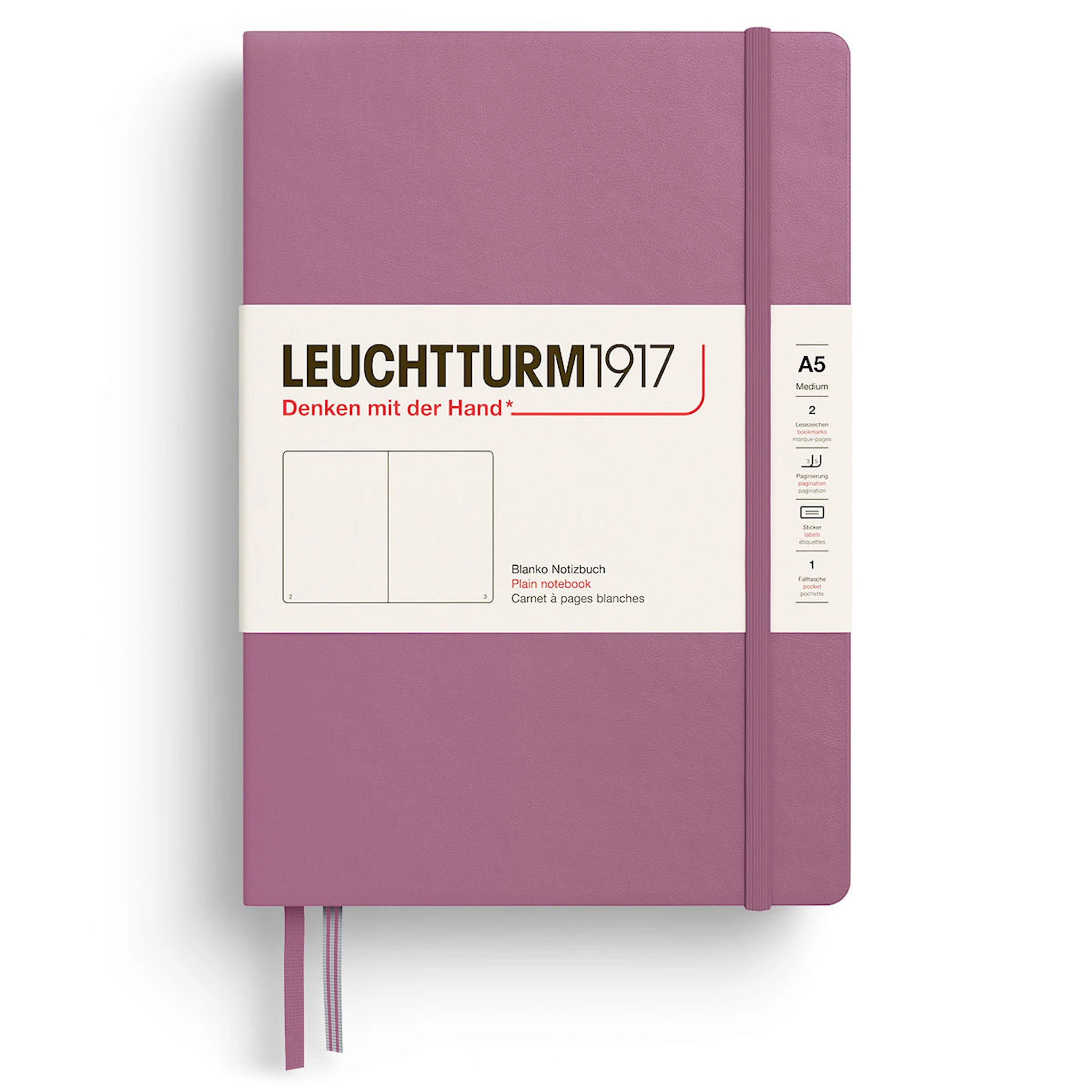 Produktbild för Anteckningsbok A5 Soft Olinjerad Dusty Rose Leuchtturm1917