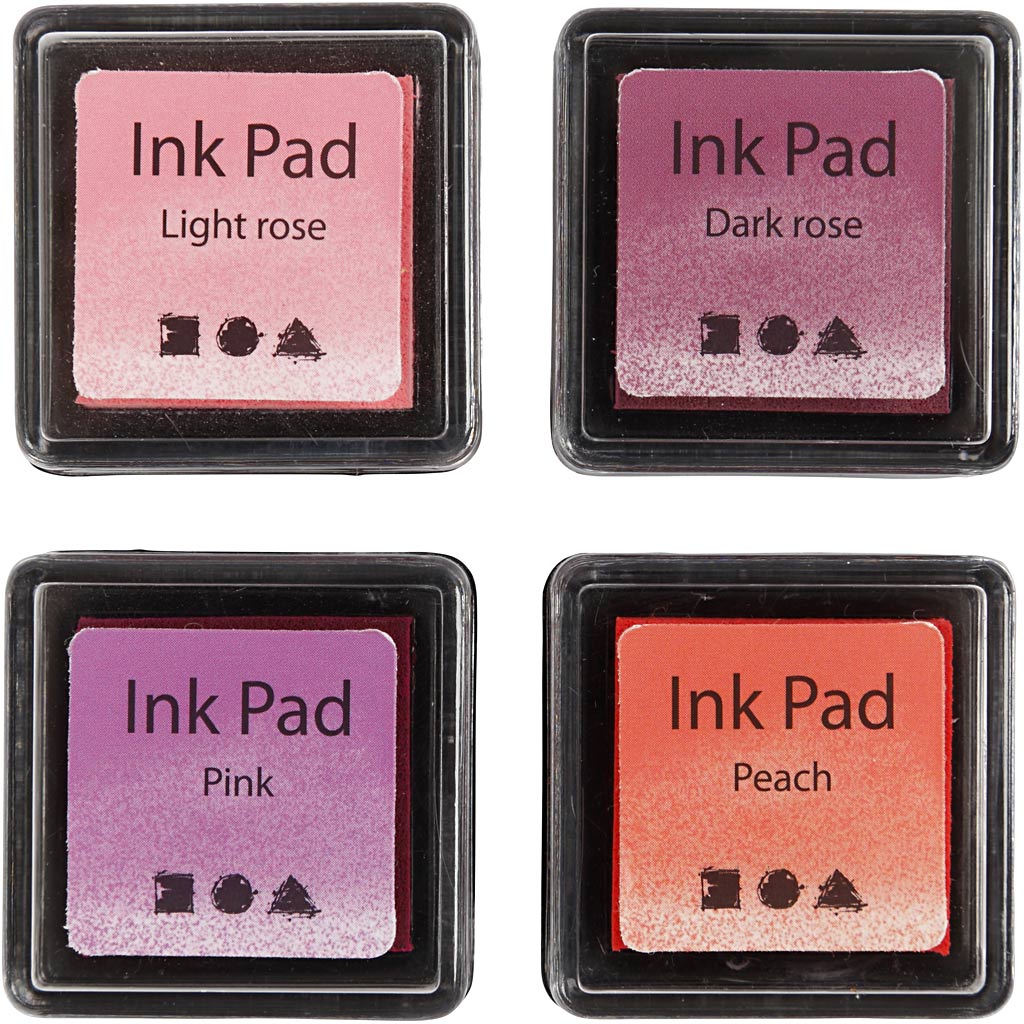 Stämpeldyna Röda och rosa nyanser 3,5x3,5 cm  4-pack