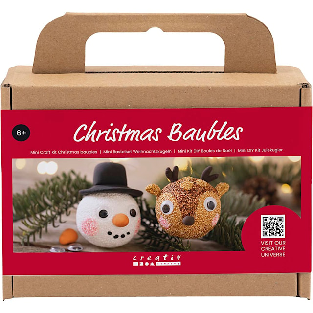 Produktbilde 1 for Mini DIY Kit Julekuler, Reinsdyr og snømann, 1 pk.