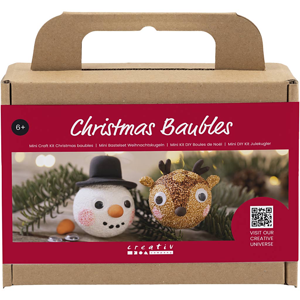 Pyssla Julgranskulor Ren och Snögubbe 2-pack Creativ Company